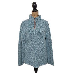True Grit Men's Frosty Tipped Pile 1/4 Zip Pullover Light Blue Men's Sz XS